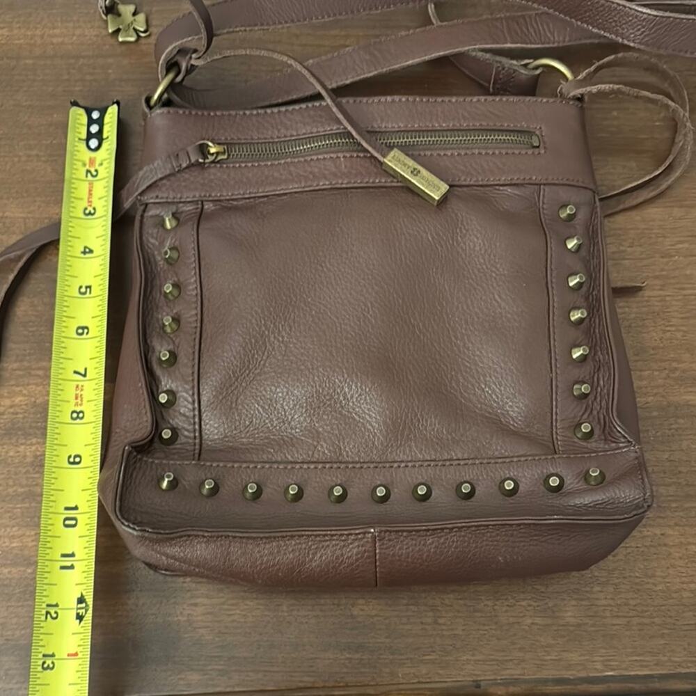 Lucky Brand Dixie Brown Leather Crossbody Studded Bag Boho Western - Picture 7 of 10